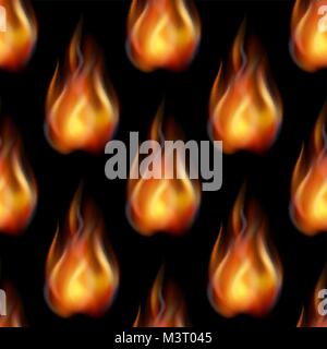 Fire, Seamless Background Stock Vector