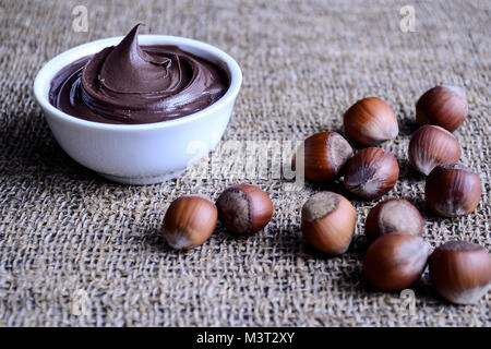 Hazelnuts and nuts lying the table. Healthy snack food. Dessert  Stock Photo