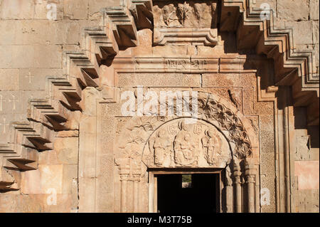 Outside staircase to the first floor of the Noravank 'New Monastery' 13th-century Armenian monastery. Stock Photo