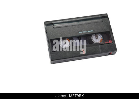 8mm video format cassette on the white background Stock Photo
