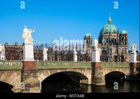 View ol Schlossbrucke designed by Schinkel at Lustgarten on Museum Island (Museumsinsel) in Mitte, Berlin, Germany Stock Photo