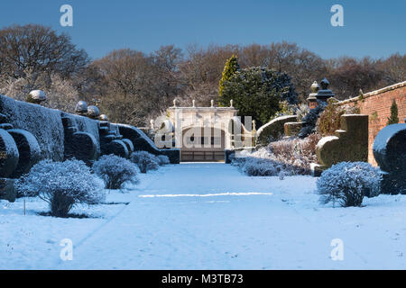 Winter Garden at Arley Hall in winter, Arley, near Knutsford, Cheshire, England, UK Stock Photo