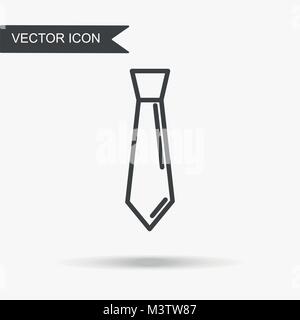 Modern and simple vector illustration of a tie icon. Flat image with thin lines for application, website, interface, business presentation, infographi Stock Vector