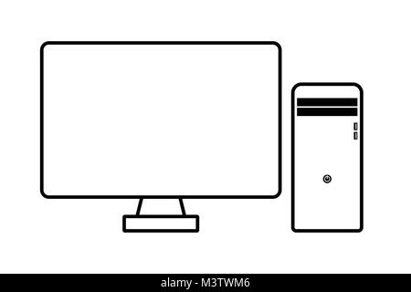 desktop computer with station that has CD and usb slots Stock Vector