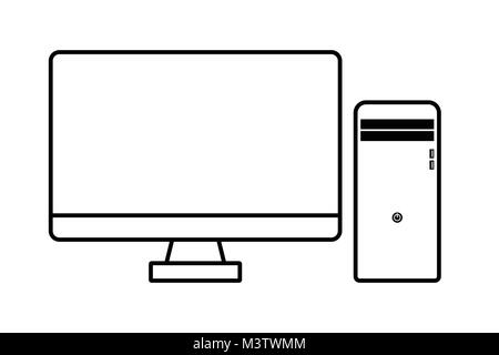 desktop computer with station that has CD and usb slots Stock Vector