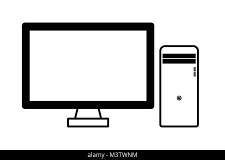 desktop computer with station that has CD and usb slots Stock Vector