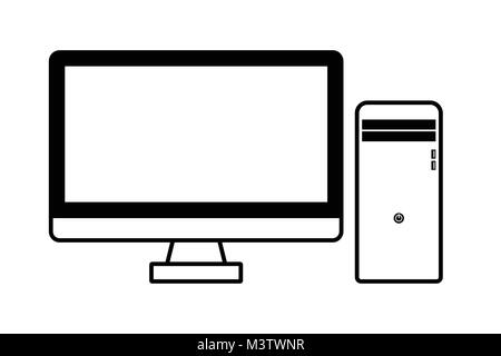 desktop computer with station that has CD and usb slots Stock Vector