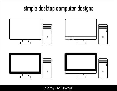 desktop computer with station that has CD and usb slots Stock Vector