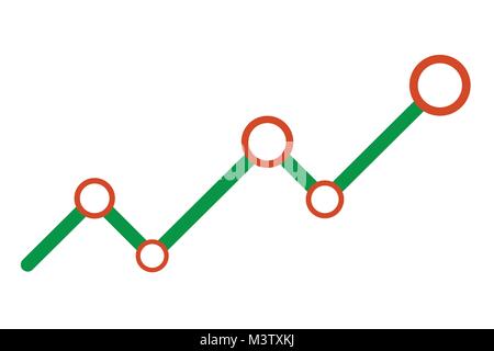 Ups and downs in profit shown as simple graph Stock Vector