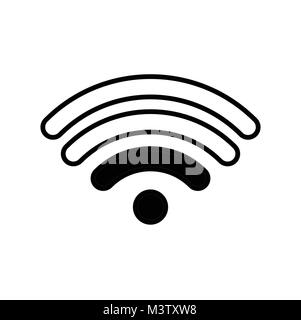 Weak wifi icon with black dot center Stock Vector