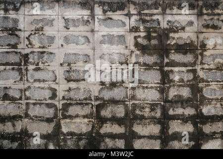 Dirty concrete blocks wall Stock Photo