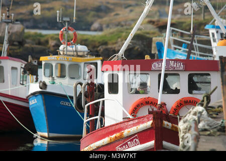 Fishing boats in Bunbeg harbour, Gweedore, County Donegal, Ireland. Stock Photo