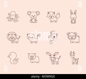 Cute animals design Stock Vector