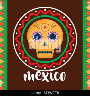 mexican mask celebration icon Stock Vector