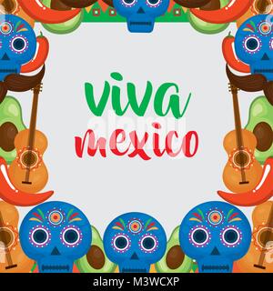 mexican culture set icons Stock Vector
