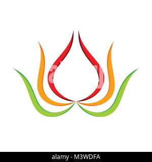 Abstract Lotus Flower Geometric Swoosh Vector Graphic Symbol Design Stock Vector