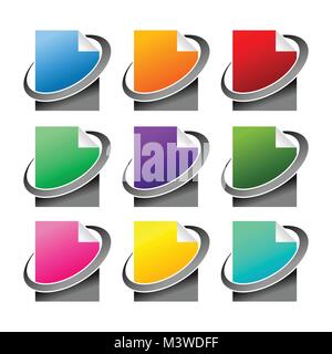 Various Colors Network File Vector Symbol Graphic Icon Set Design Stock Vector