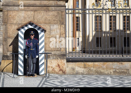 Royal Guard at Prague Castle Stock Photo