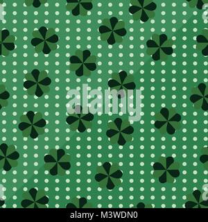 Clover background St. Patricks Day pattern. Seamless Stock Vector
