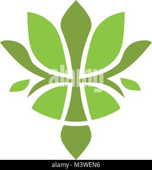 beautiful concept of green Lotus Flower logo for wellness and yoga logo company Stock Vector