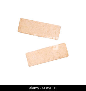 two shortbread finger biscuits or cookies isolated on white Stock Photo