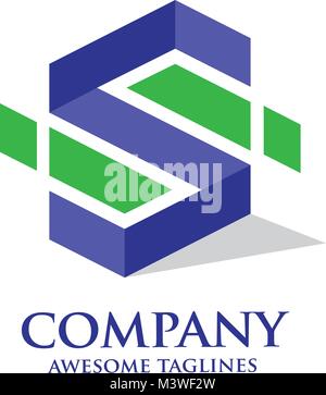 modern square concept of letter S, letter SI logo Stock Vector
