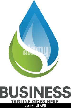 pure Natural Healthy water leaf logo concept Stock Vector