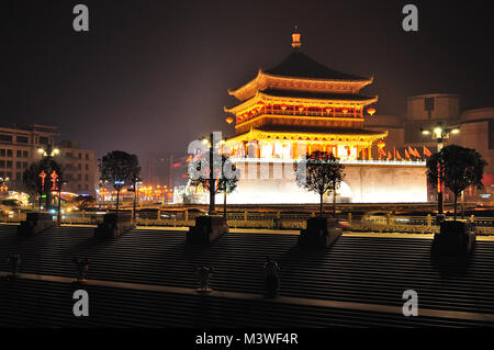 Bell tower in the ancient city Xian Stock Photo