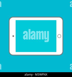 Tablet computer with blank screen. Using digital tablet pc similar to ipad, flat design concept Stock Vector