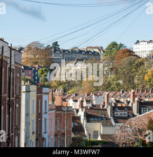 The pretty painted terraces of Bristol, UK Stock Photo