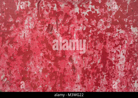 Red crack painted wall Stock Photo