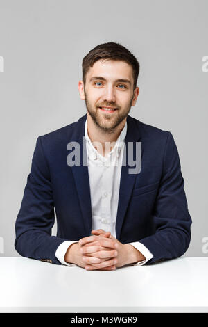 Business Concept - Handsome Business man confident smiling with camera Stock Photo