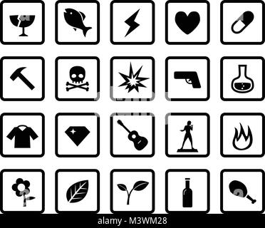 Type of product icons in simple style, vector design Stock Vector