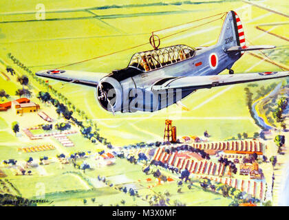 Lot-4908-8:  WWII-US Aircraft.    “Over Camp Perry”  U.S. National Guard aircraft: North American O-48.   Artwork by Charles H. Hubbell.  Courtesy of the Library of Congress.  (2018/02/02). Lot-4908-8 40045308491 o Stock Photo