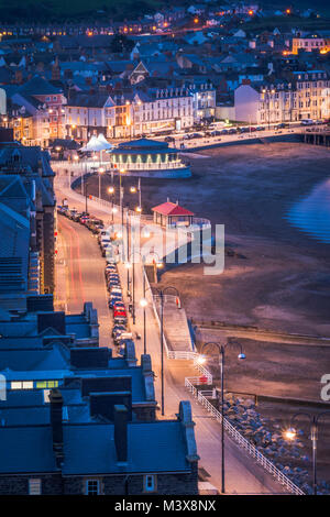 Aberystwyth Ceredigion Wales at twilight Stock Photo