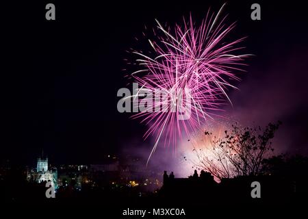 Fireworks over Bath Abbey Stock Photo - Alamy