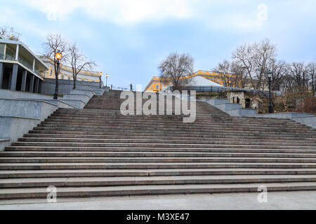 Famous potemkin steps with duke richelieu statue in Odessa, Ukraine Stock Photo