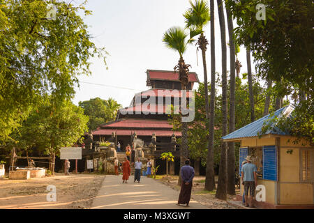 Inwa (Ava): Bagaya Kyaung monastery, , Mandalay Region, Myanmar (Burma) Stock Photo