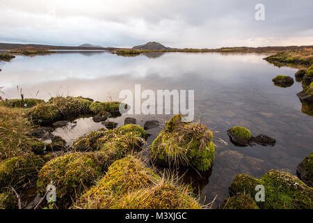 beautiful Sunset at lake in South Iceland europe Stock Photo