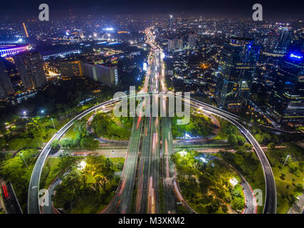 The famous Semanggi bridge in the city of Jakarta Stock Photo