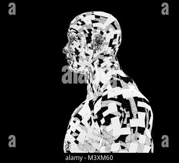 Abstract model of a muscular robot Stock Photo