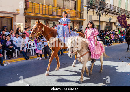 Matamoros, Tamaulipas, Mexico - March 02, 2013, Desfile Fiestas Mexicanas is part of the Charro Days Fiesta - Fiestas Mexicanas, A bi-national festiva Stock Photo