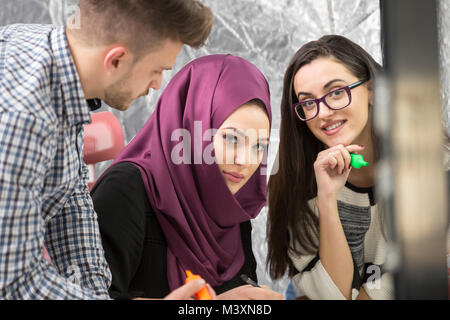 young creative startup business people on meeting at modern office making plans and projects Stock Photo