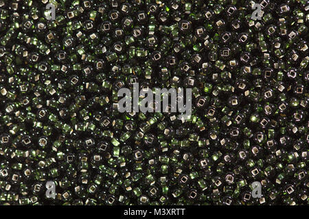 Dark slate grey seed beads. Stock Photo