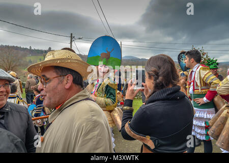 Traditional carnival celebration in Galicia, Spain - Maceda - Ourense - Spain - 10th Feburary 2018 Stock Photo