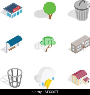 Verdure icons set, isometric style Stock Vector