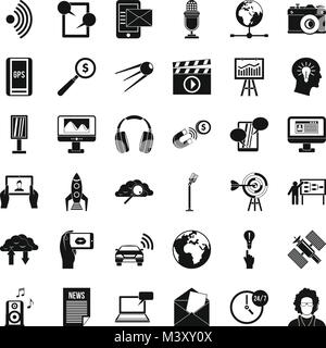 Media outlet icons set, simple style Stock Vector Image & Art - Alamy