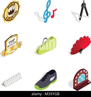 Grunge icons set, isometric style Stock Vector