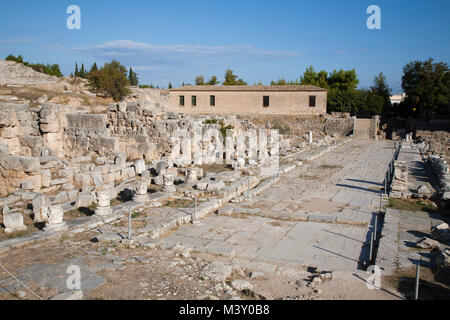 Europe, Greece, Peloponnese, ancient Corinth, archaeological site, Lechaion road Stock Photo