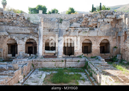 Europe, Greece, Peloponnese, ancient Corinth, archaeological site, Peirene Fountain Stock Photo
